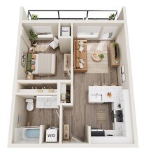 A2 One Bedroom 750 floor plan